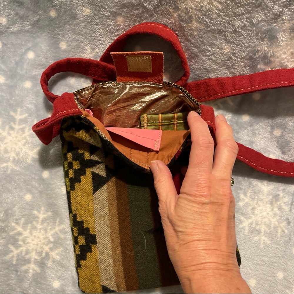 Boho Style Geometric Multicolor Patterned Wool Cr… - image 6